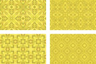 4 Seamless Yellow Mosaic Patterns: A Creative Resource for Designers and Artists