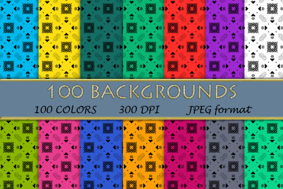 Discover 100 Geometric Patterns and 100 Digital Papers in 100 Colors – Instant Download Files