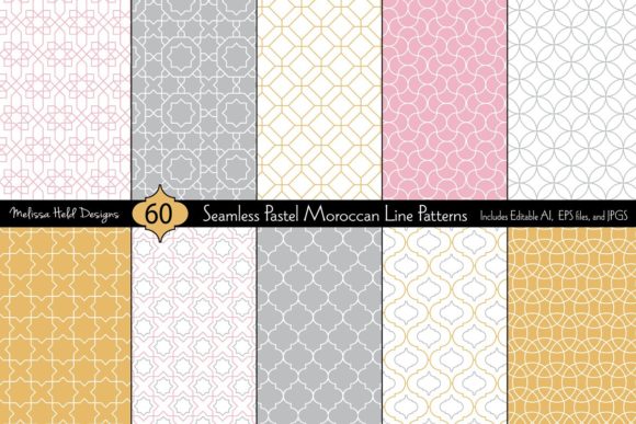 Seamless Pastel Moroccan Patterns for Creative Design