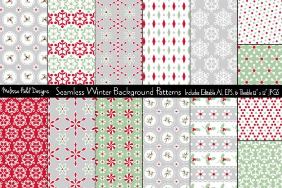 Seamless Winter Background Patterns