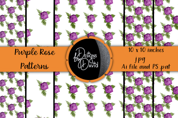 Watercolor Rose Patterns Purple and Red: A Creative Resource for Designers